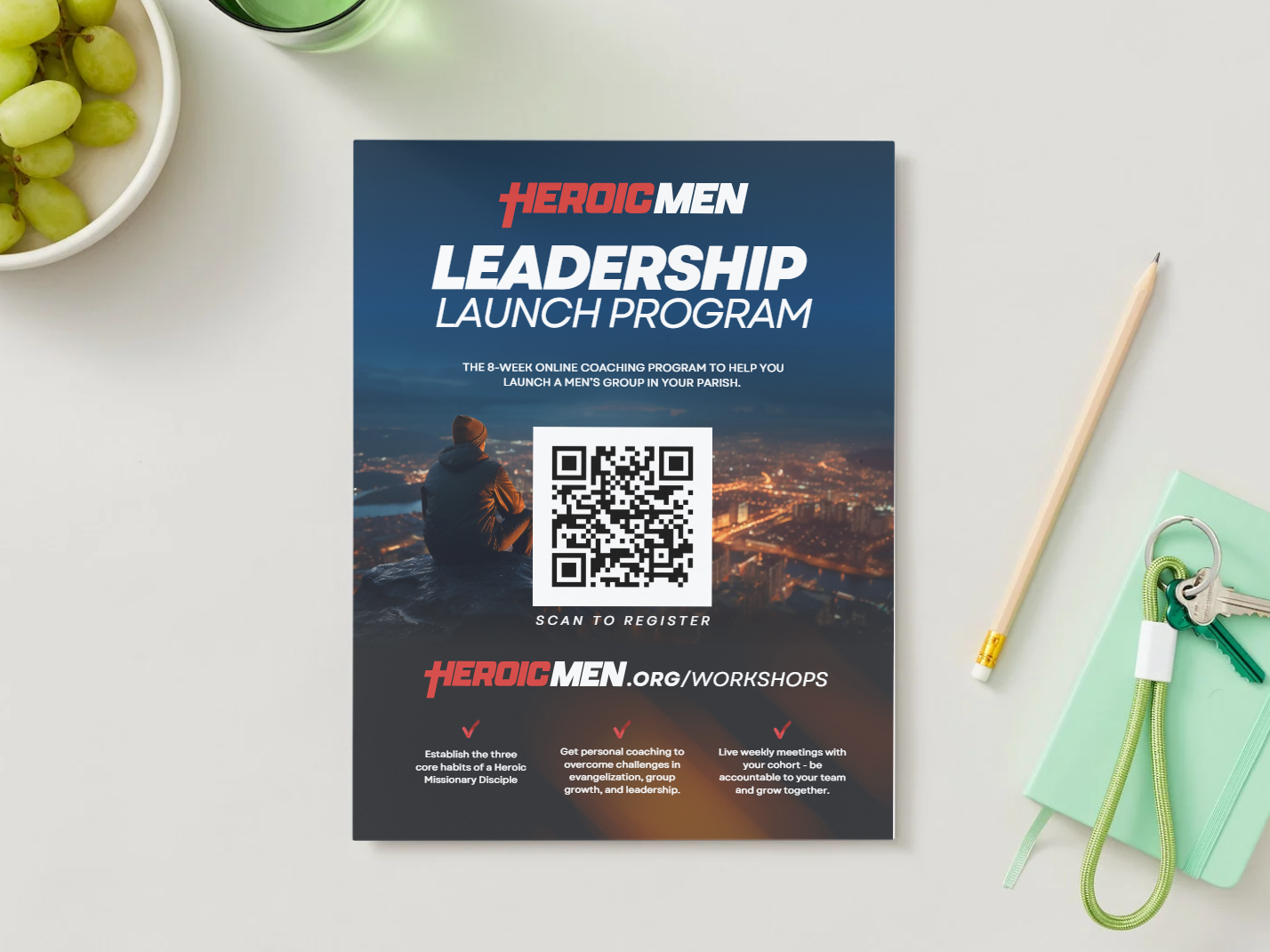 Heroic Men Leadership Launch 2025 PDF or JPG Flyer