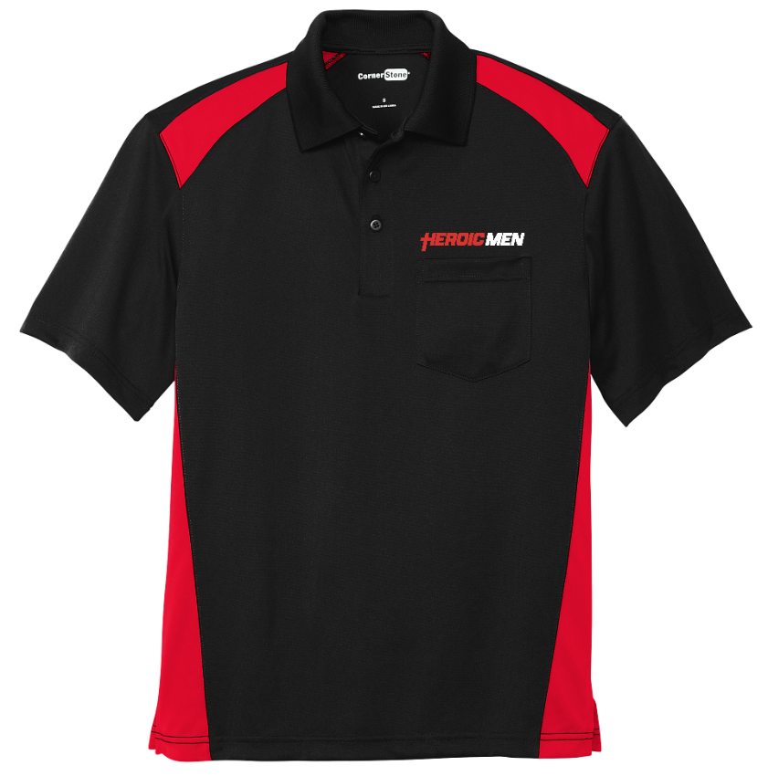 COLOR BLOCK BLACK RED POLO CS416